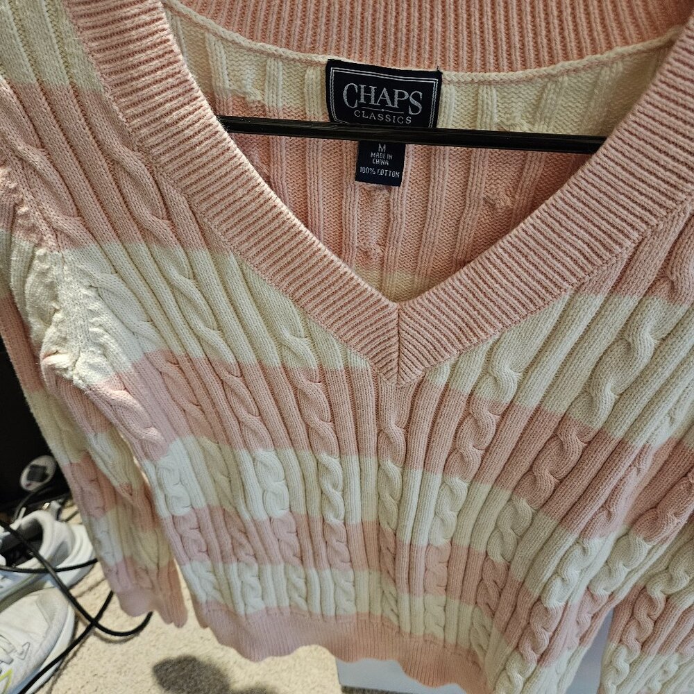 Vintage Ralph Lauren sweater, Medium, pink and white strips in great condition